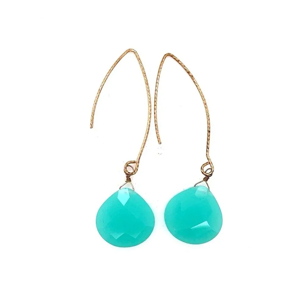 ❌Gold Wire‎ Stone Drop Earrings